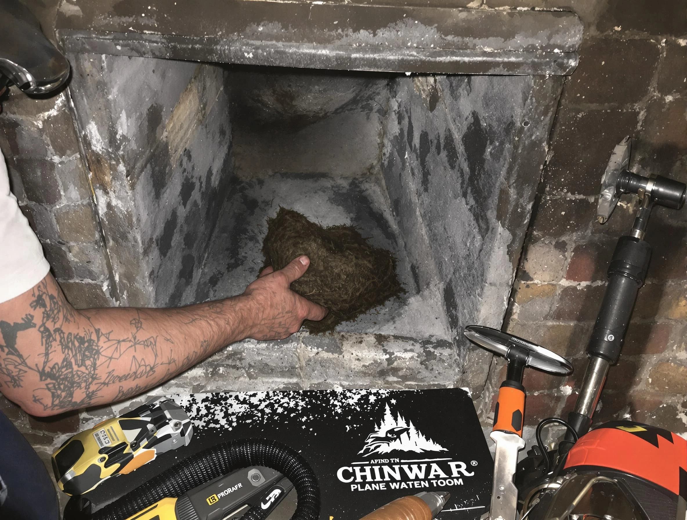 Brandermill Chimney Sweep safely removing debris and screening chimney in Brandermill, VA