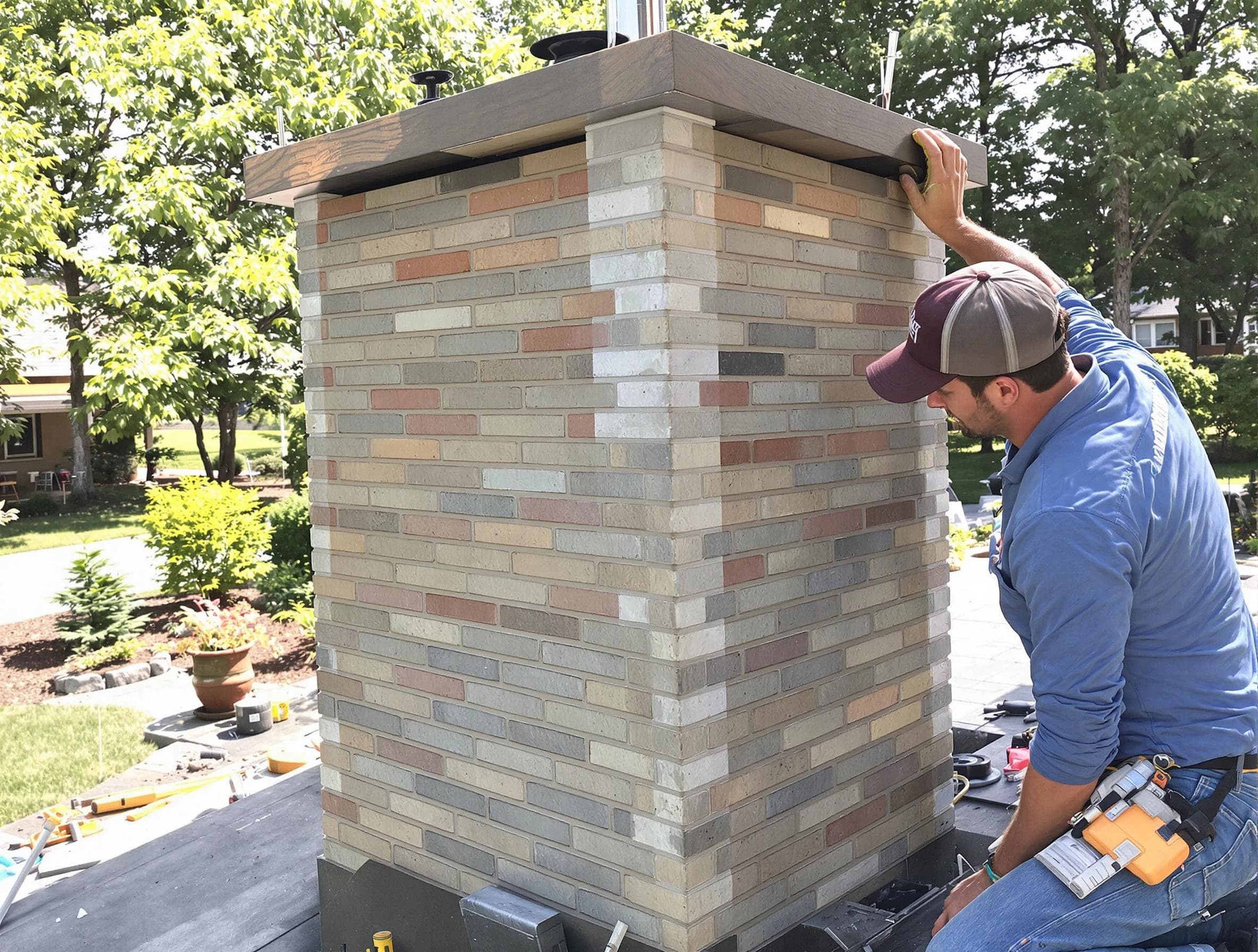 Brandermill Chimney Sweep completing a modern chimney remodel in Brandermill, VA