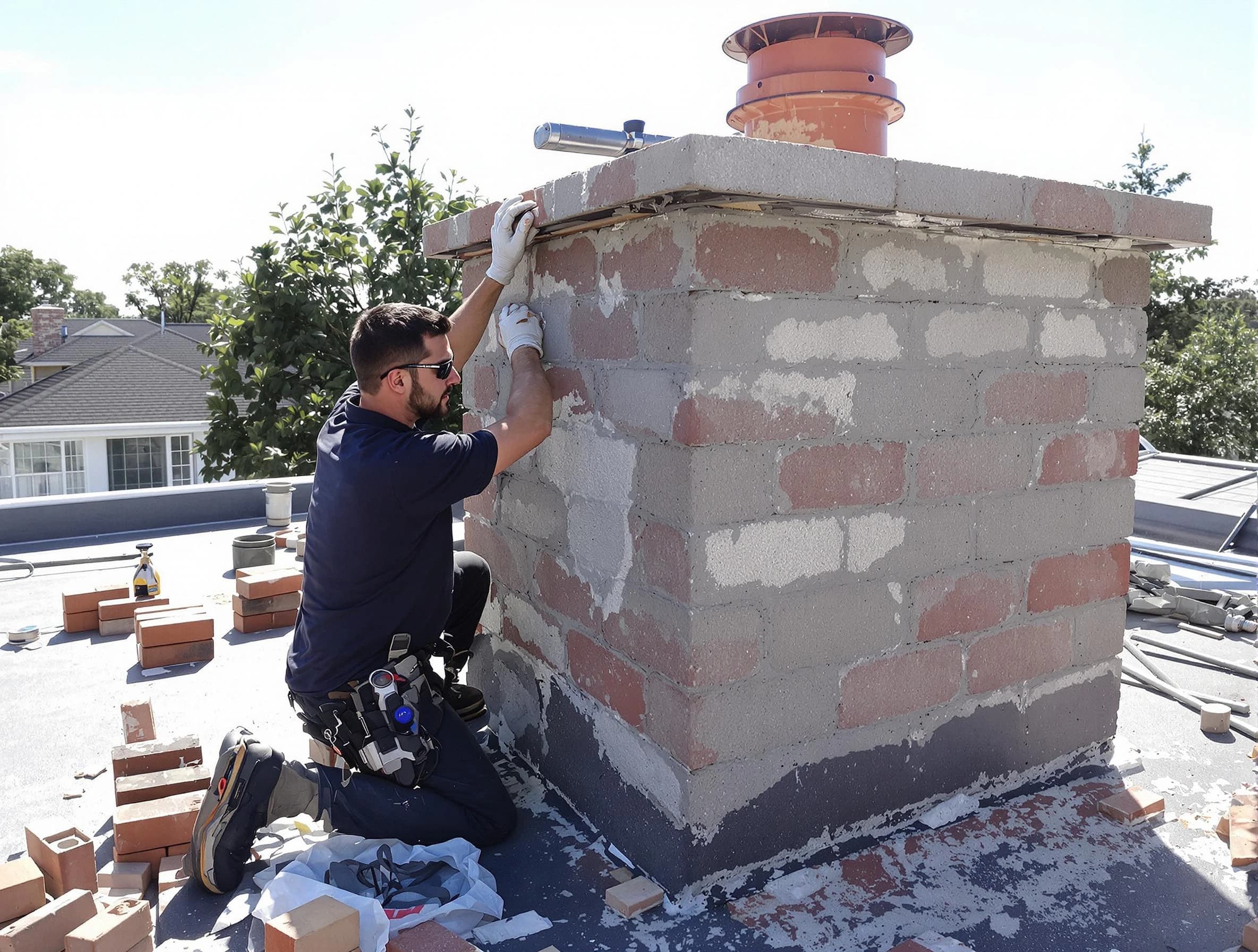 Advanced chimney repair process by Brandermill Chimney Sweep in Brandermill, VA