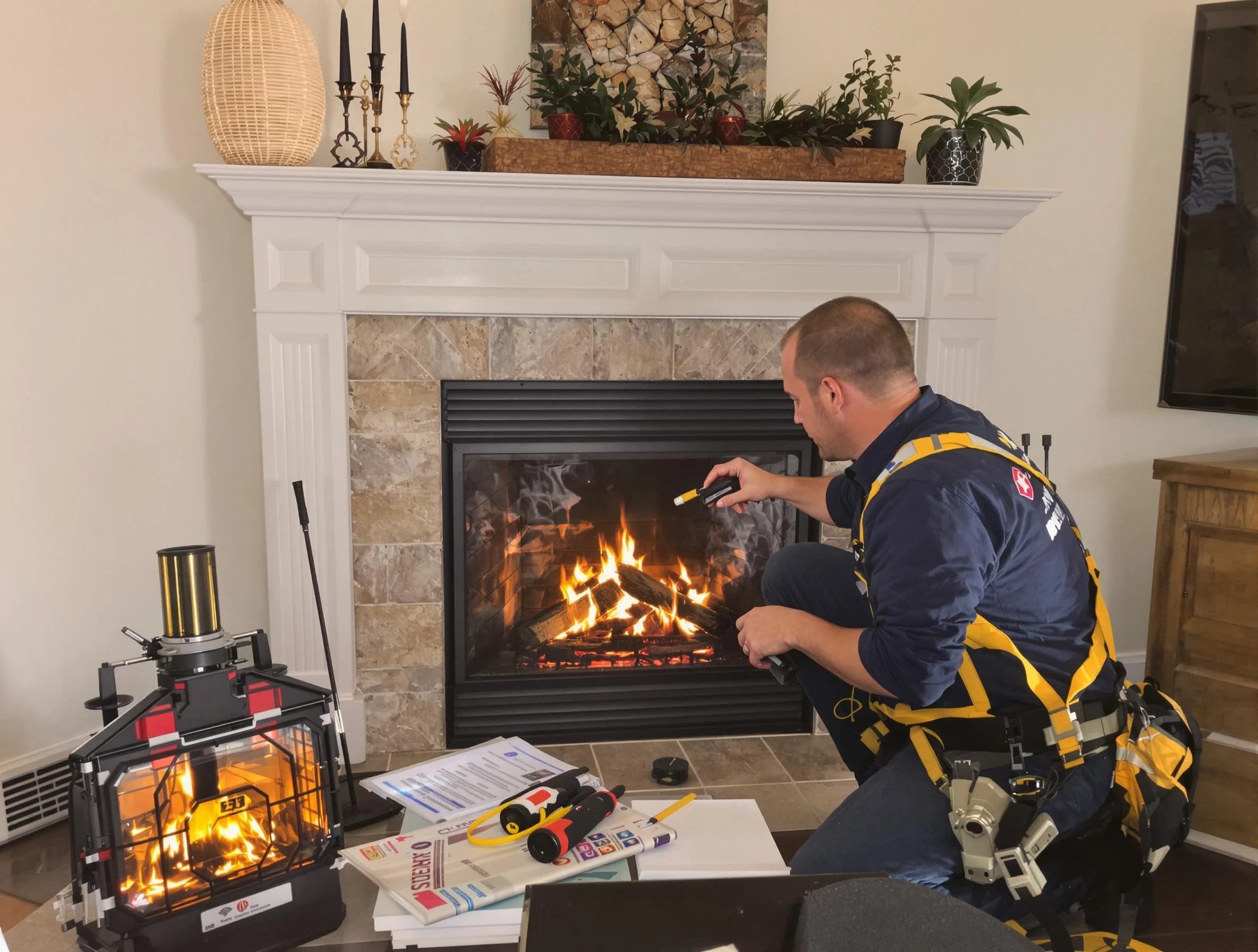 Safety-focused fireplace inspection by Brandermill Chimney Sweep in Brandermill, VA