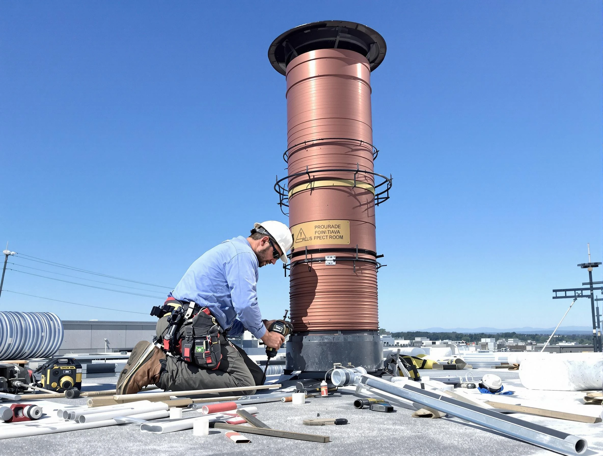 Installed chimney liner by Brandermill Chimney Sweep in Brandermill, VA