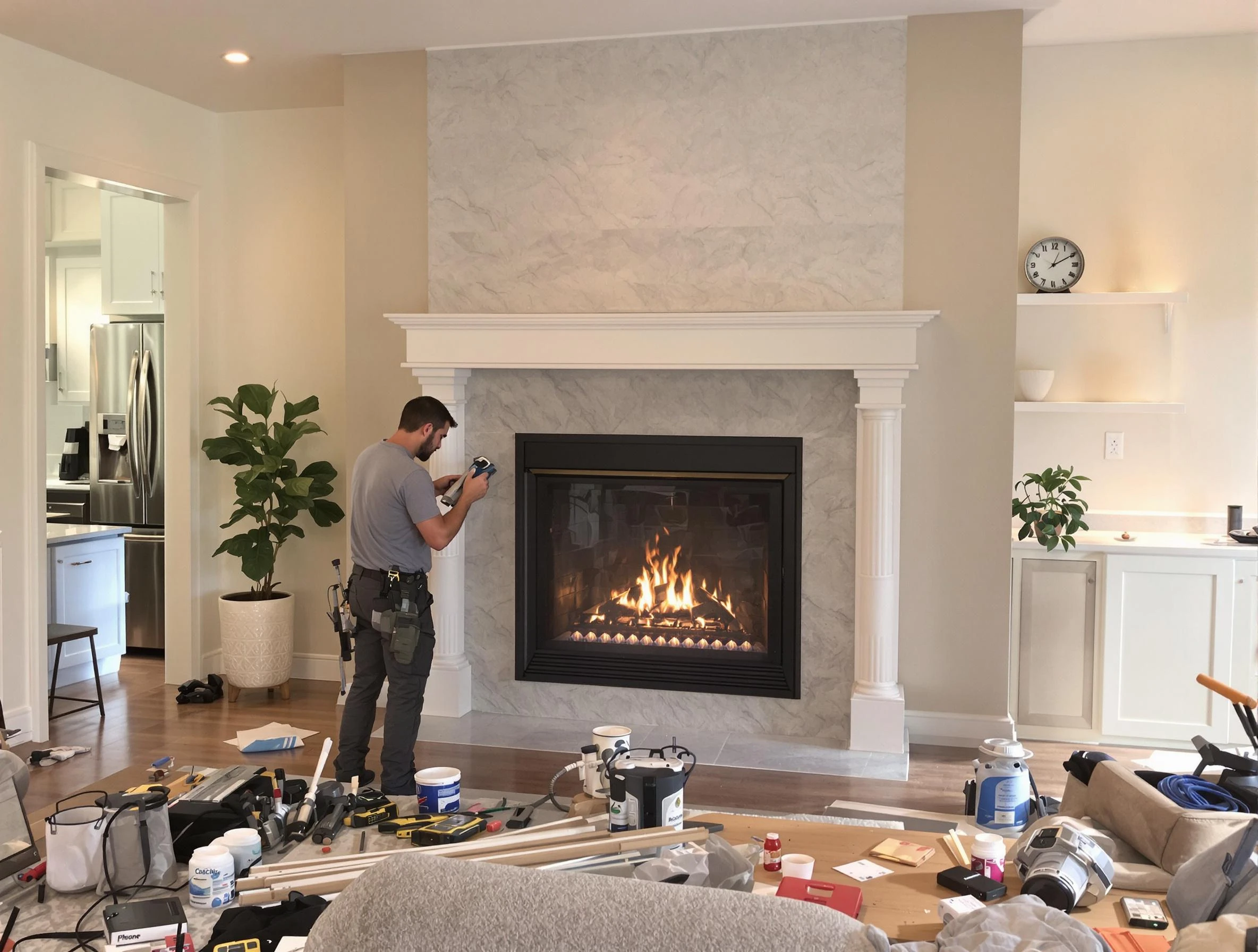 Newly installed fireplace by Brandermill Chimney Sweep in Brandermill, VA