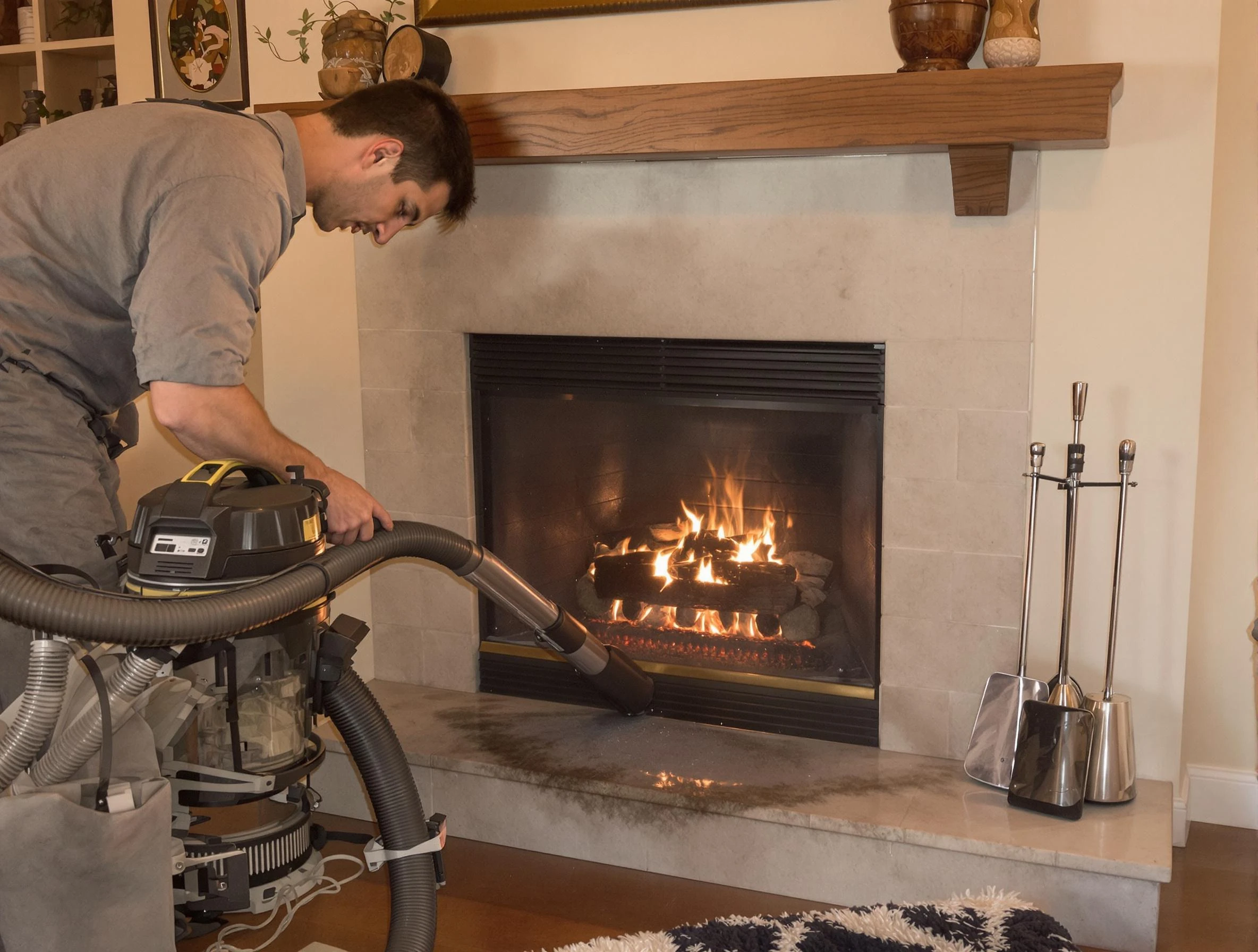 Routine fireplace upkeep by Brandermill Chimney Sweep in Brandermill, VA