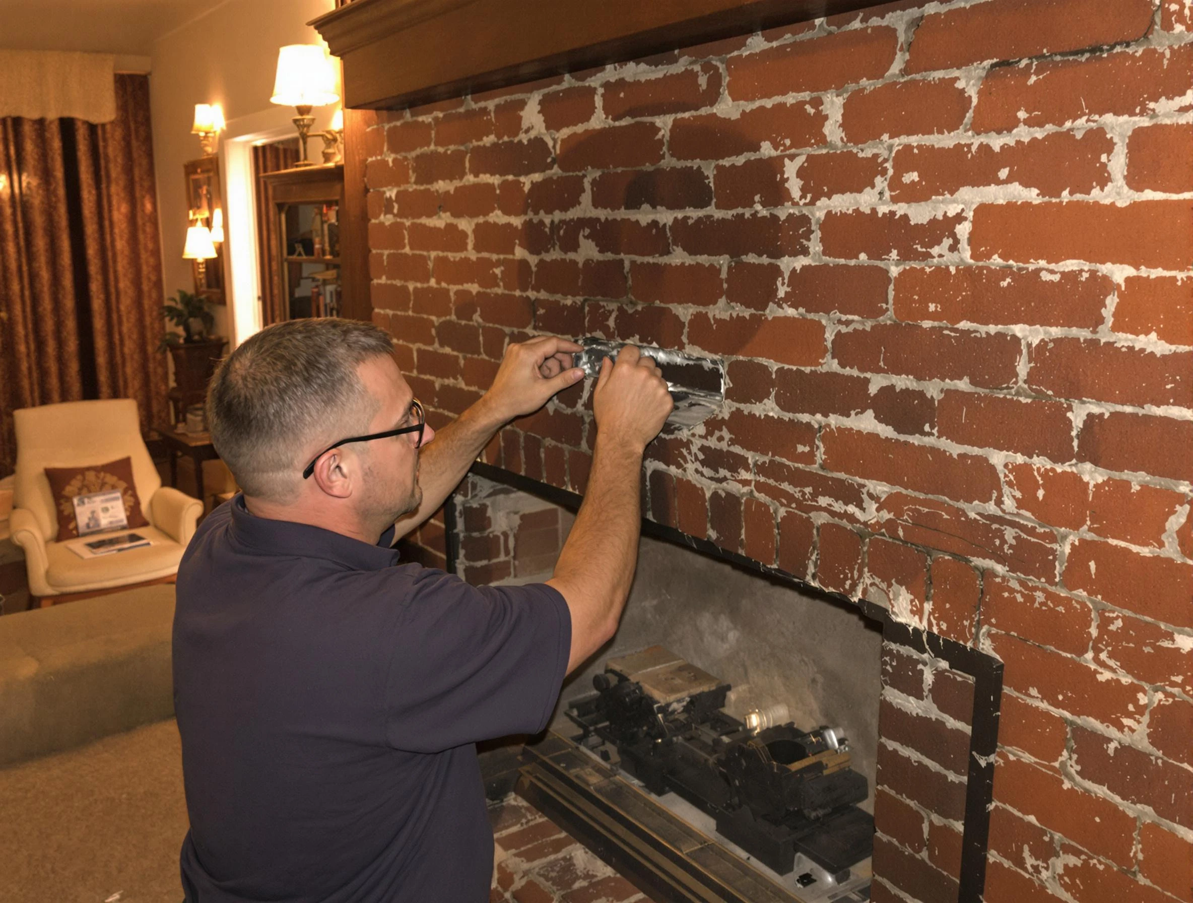 Brandermill Chimney Sweep expert fixing a fireplace in Brandermill, VA