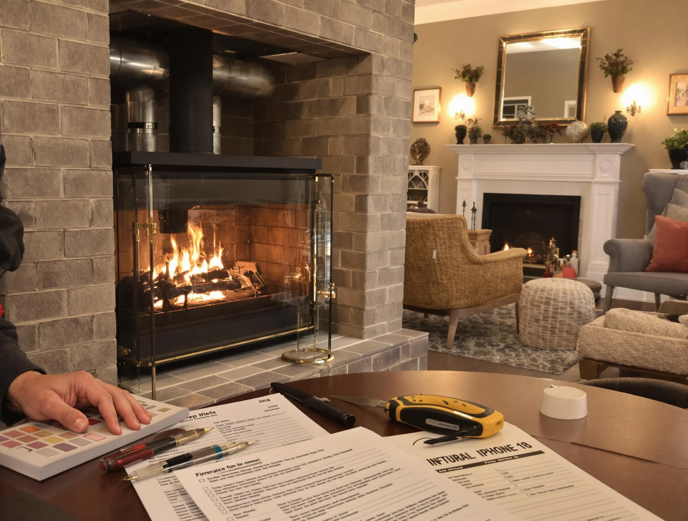 Brandermill Chimney Sweep verifying fireplace safety measures in Brandermill, VA